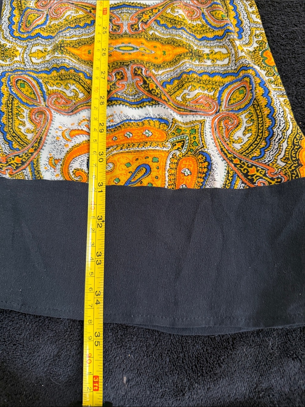 Sleeveless Paisley Print Women’s Silk Midi Dress in Mustard and Black size S - Picture 7 of 7